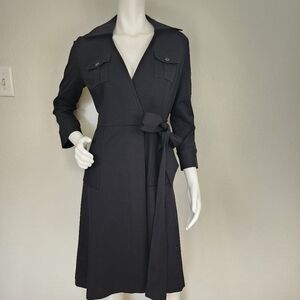Etcetera Black Careerwear Wrap Shirt Dress Size 0